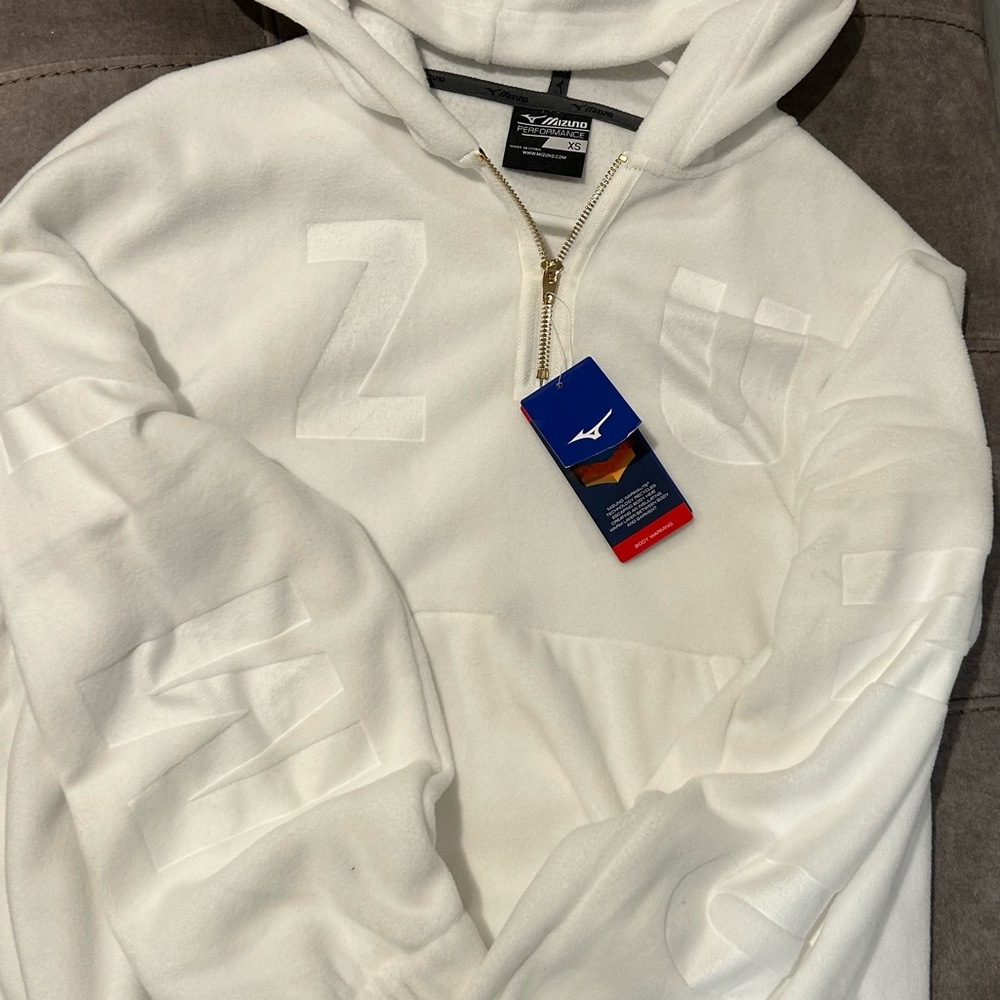 Mizuno White Zip Up Sweater